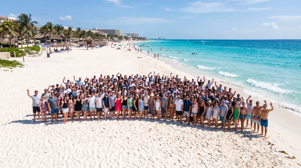 180 people from a pest control company in Cancún